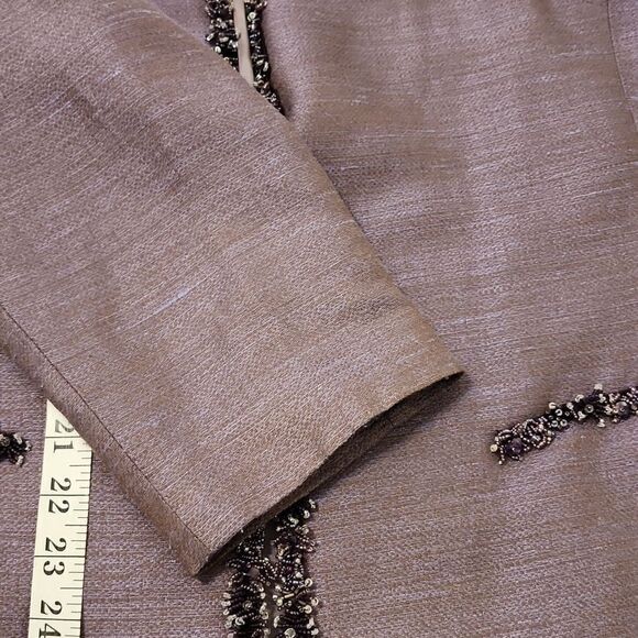 Albert nipon tweed. Beaded trim jacket size 16 - Picture 7 of 8